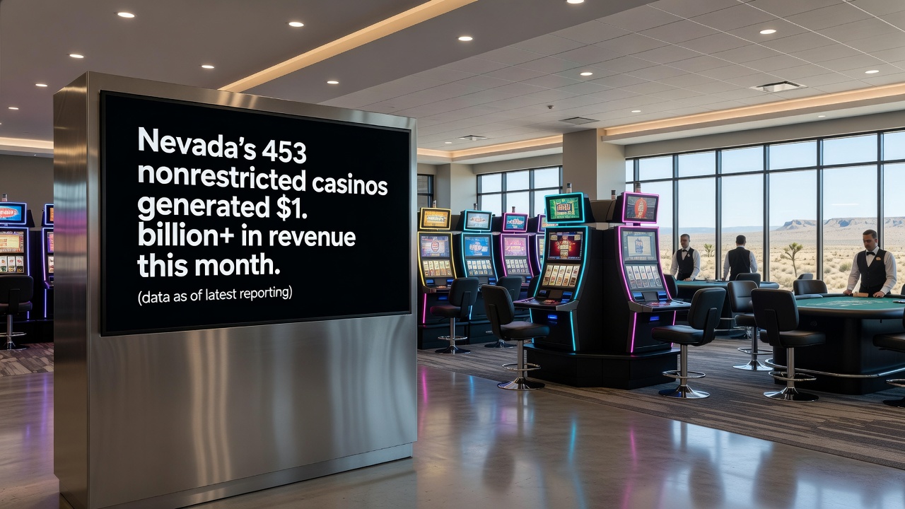 Chart showing monthly gaming revenue trends for Nevada casinos